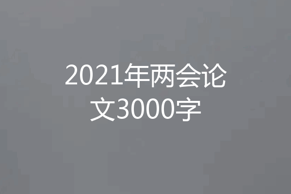 2021年两会论文3000字