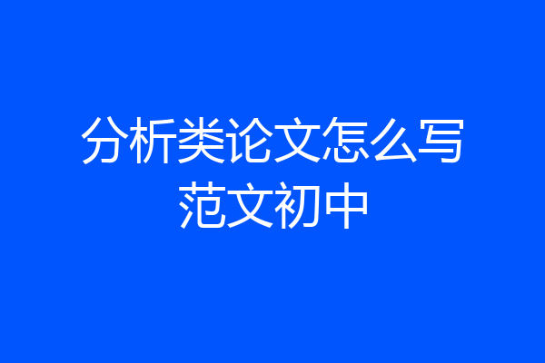分析类论文怎么写范文初中