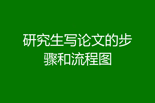 研究生写论文的步骤和流程图