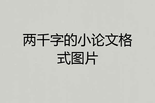 两千字的小论文格式图片