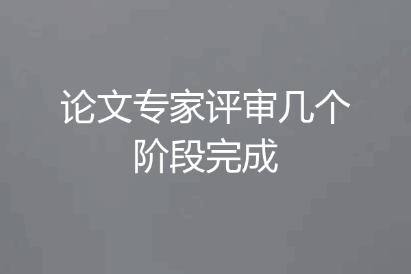 论文专家评审几个阶段完成