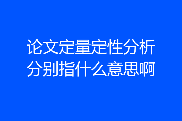 论文定量定性分析分别指什么意思啊