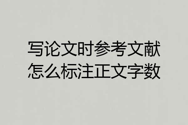 写论文时参考文献怎么标注正文字数