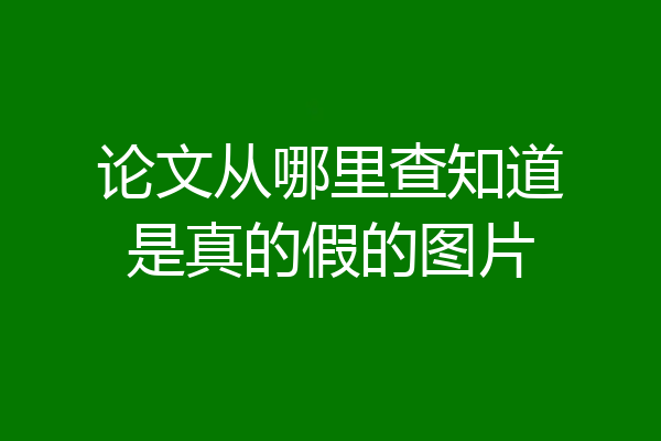 论文从哪里查知道是真的假的图片