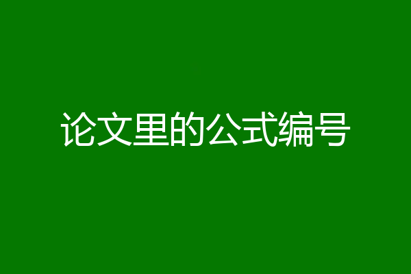 论文里的公式编号