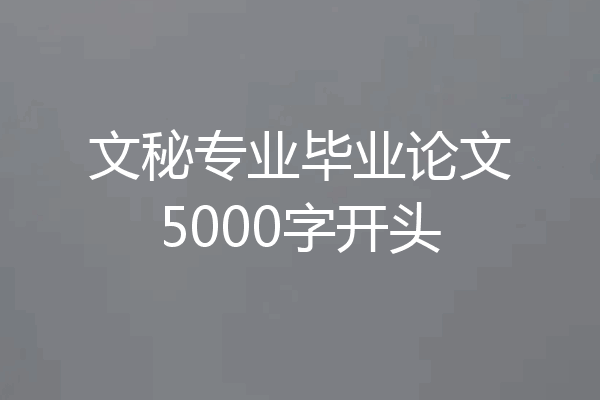 文秘专业毕业论文5000字开头