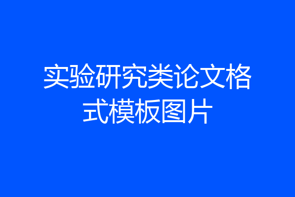 实验研究类论文格式模板图片