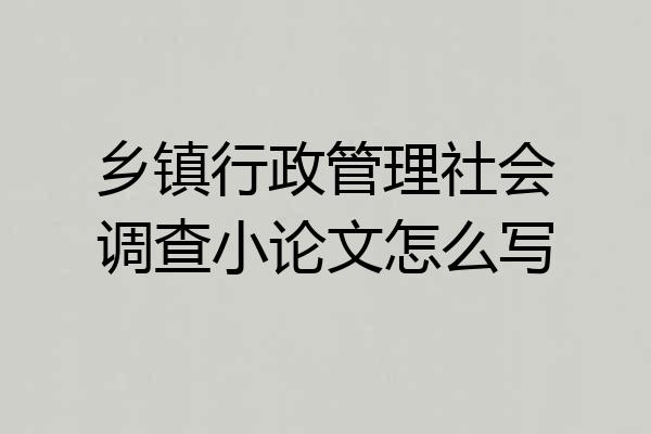乡镇行政管理社会调查小论文怎么写