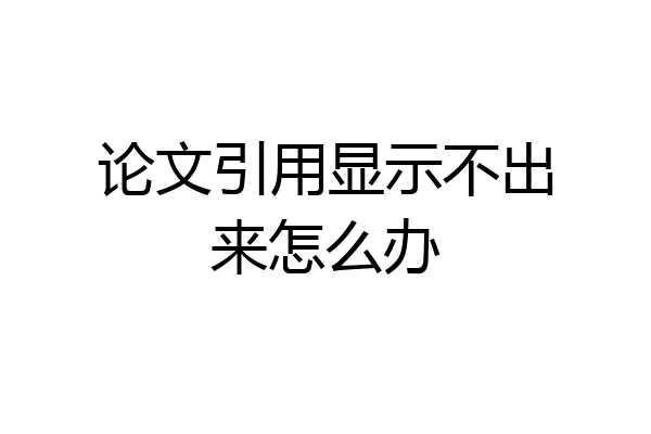 论文引用显示不出来怎么办