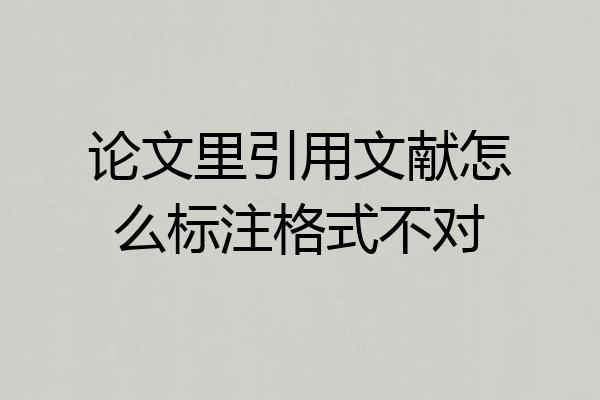 论文里引用文献怎么标注格式不对