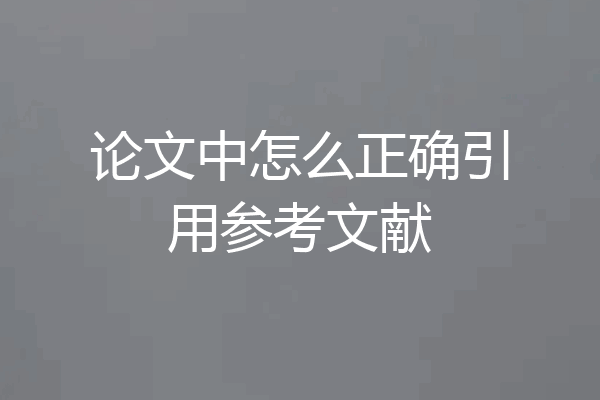 论文中怎么正确引用参考文献
