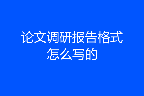 论文调研报告格式怎么写的