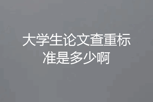 大学生论文查重标准是多少啊