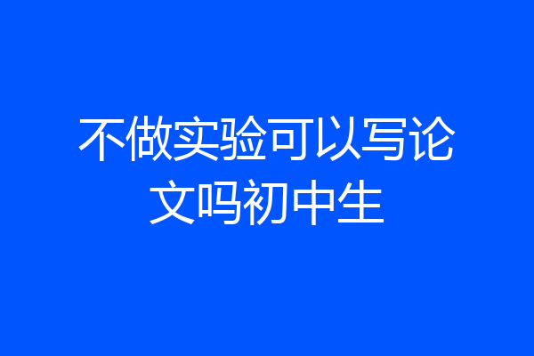 不做实验可以写论文吗初中生