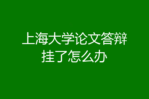 上海大学论文答辩挂了怎么办