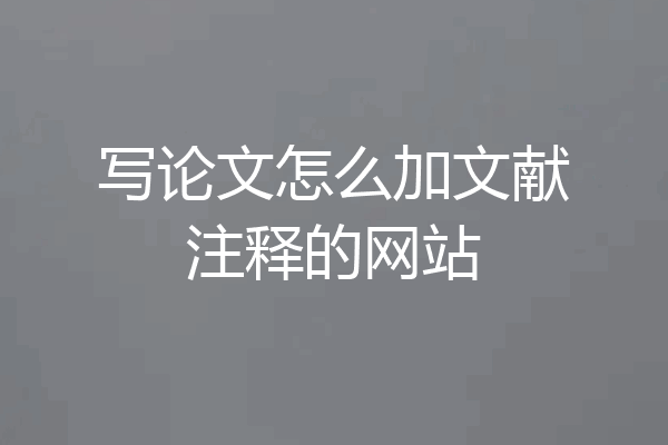 写论文怎么加文献注释的网站