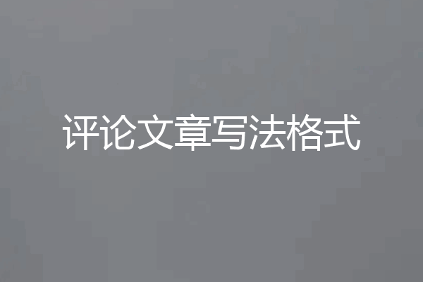 评论文章写法格式
