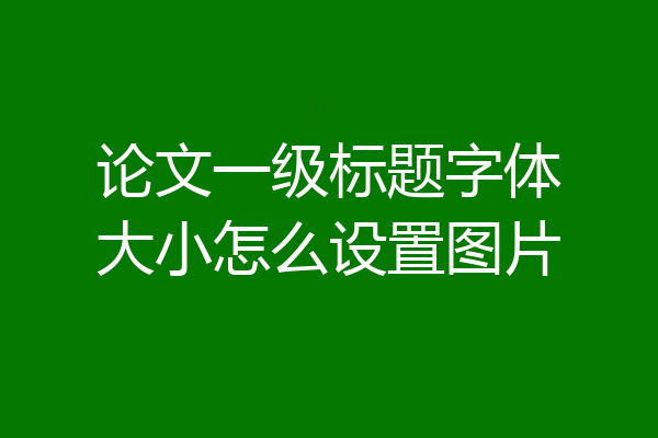 论文一级标题字体大小怎么设置图片