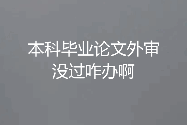 本科毕业论文外审没过咋办啊
