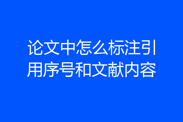 论文中怎么标注引用序号和文献内容