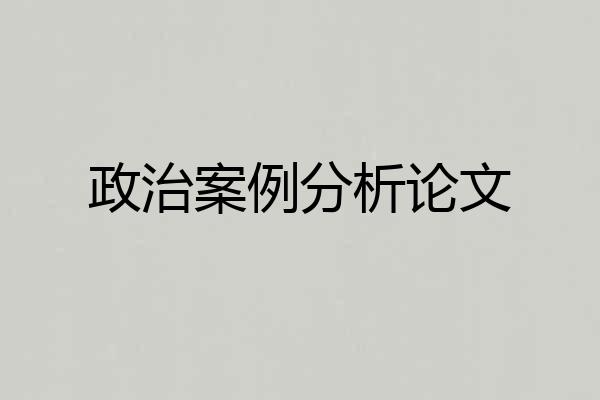 政治案例分析论文