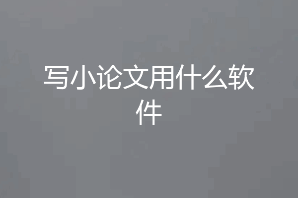 写小论文用什么软件
