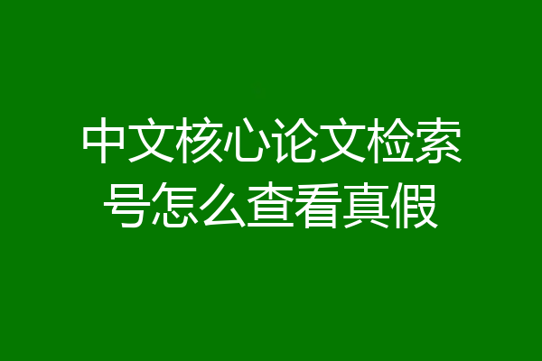 中文核心论文检索号怎么查看真假