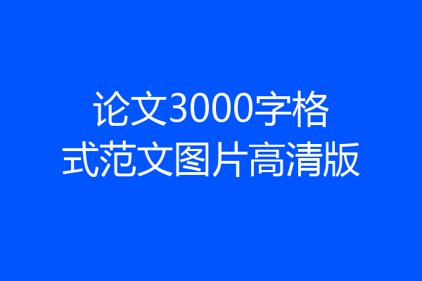 论文3000字格式范文图片高清版