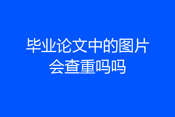 毕业论文中的图片会查重吗吗
