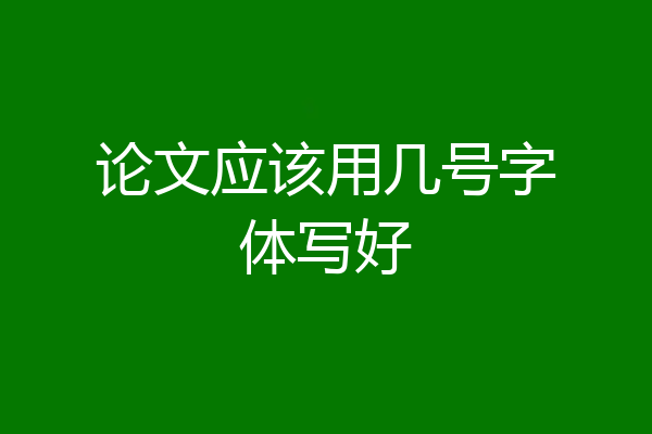 论文应该用几号字体写好