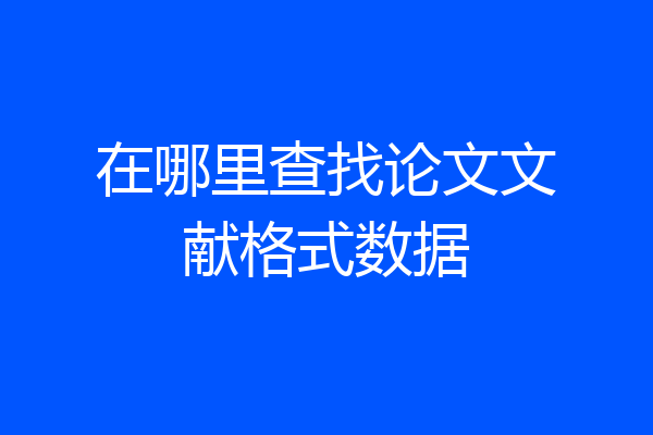 在哪里查找论文文献格式数据
