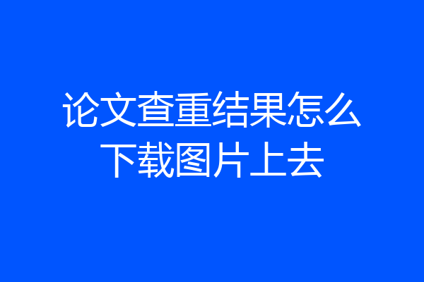 论文查重结果怎么下载图片上去
