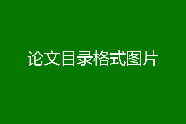 论文目录格式图片
