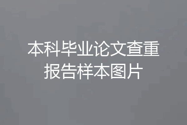 本科毕业论文查重报告样本图片