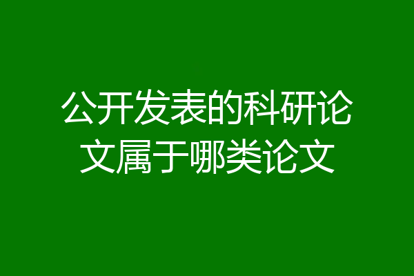 公开发表的科研论文属于哪类论文