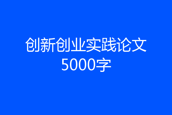 创新创业实践论文5000字