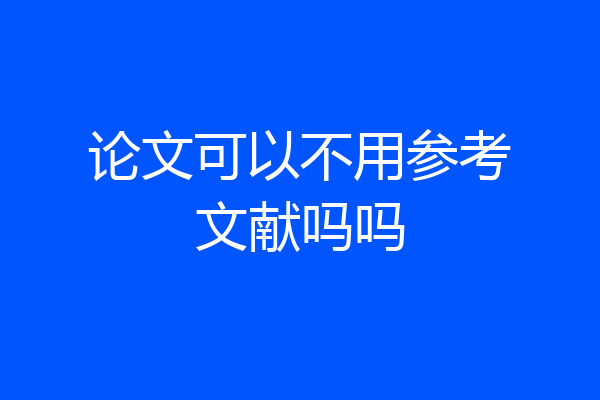 论文可以不用参考文献吗吗