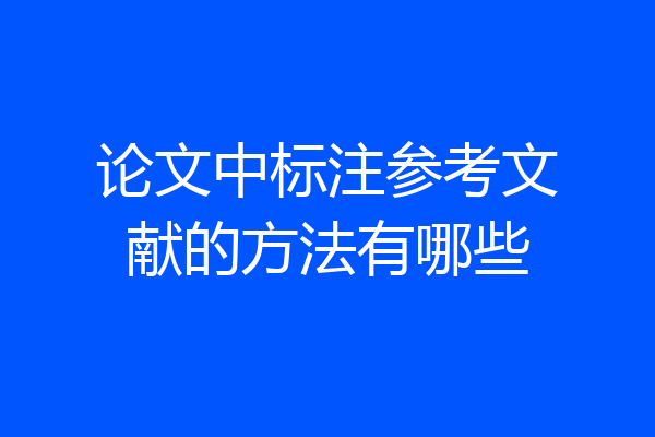 论文中标注参考文献的方法有哪些