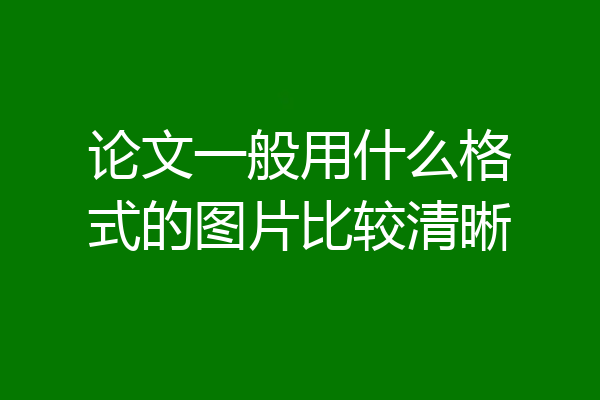 论文一般用什么格式的图片比较清晰