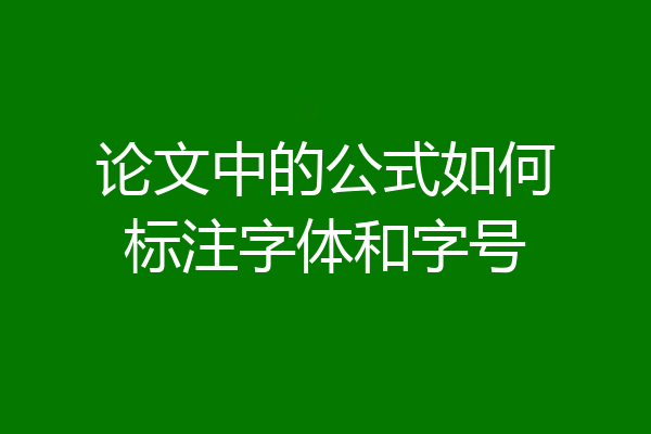 论文中的公式如何标注字体和字号