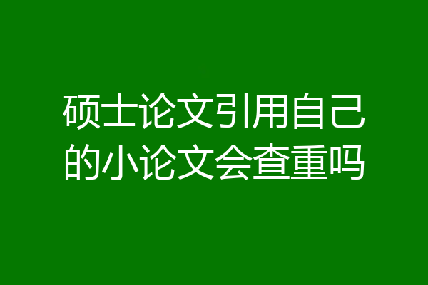 硕士论文引用自己的小论文会查重吗