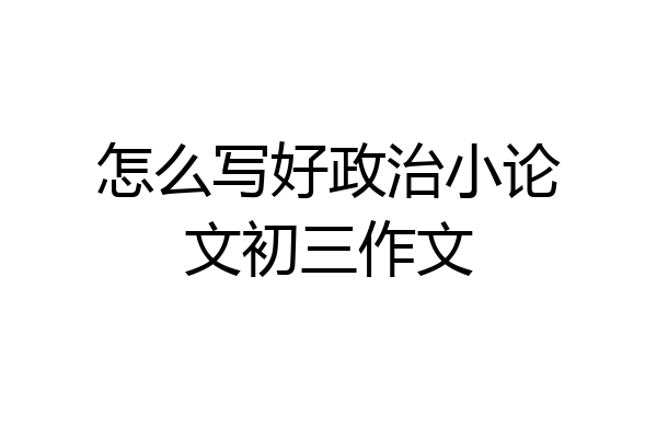 怎么写好政治小论文初三作文