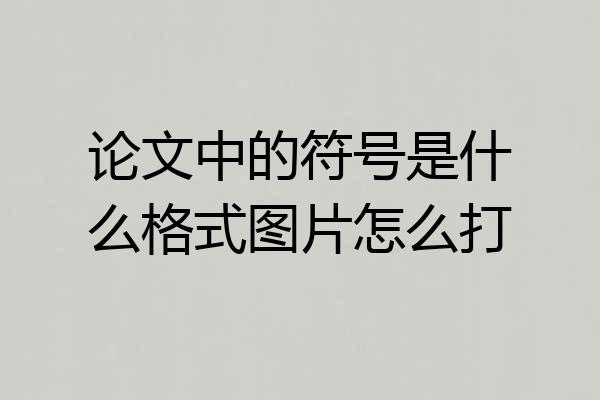 论文中的符号是什么格式图片怎么打