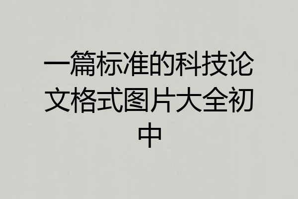 一篇标准的科技论文格式图片大全初中