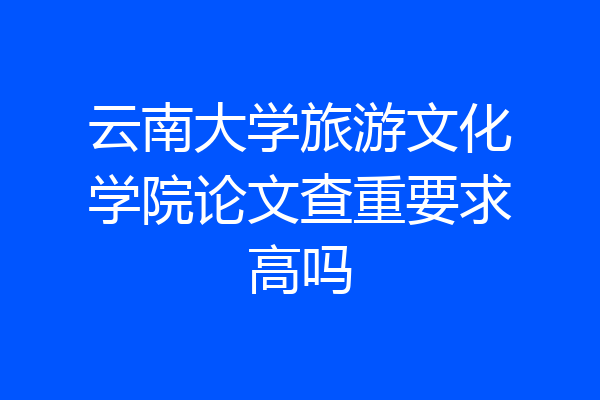 云南大学旅游文化学院论文查重要求高吗