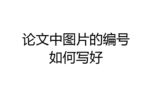论文中图片的编号如何写好