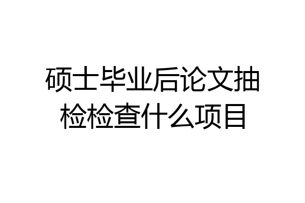 硕士毕业后论文抽检检查什么项目