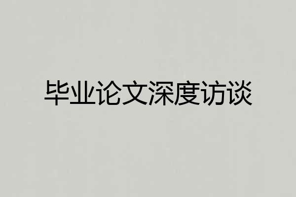 毕业论文深度访谈