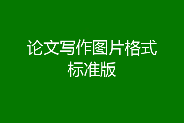 论文写作图片格式标准版