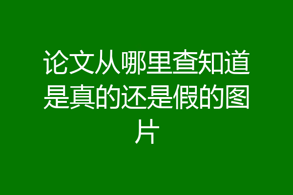 论文从哪里查知道是真的还是假的图片